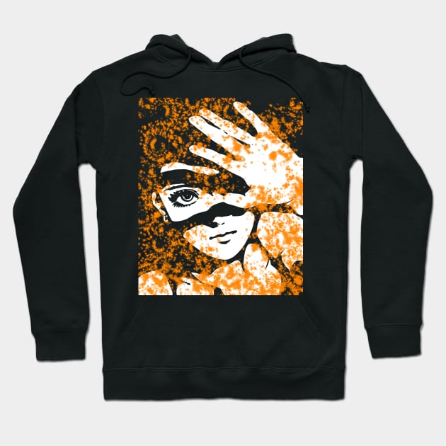 Punk Fashion Style Orange Glowing Girl Hoodie by Punk Fashion